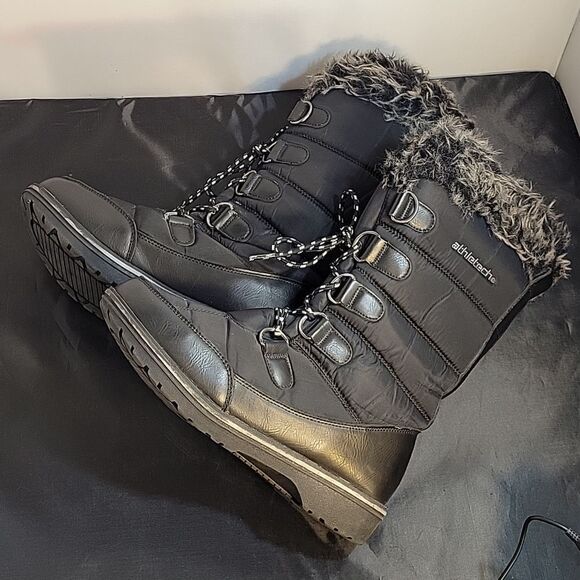 ATHLETECH WOMEN"S MARTY SNOW WATER-RESISTANT LACE UP FAUX FUR COLLAR BOOT - Picture 10 of 14